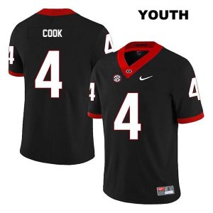 Youth Georgia Bulldogs NCAA #4 James Cook Nike Stitched Black Legend Authentic College Football Jersey RPL8754MC